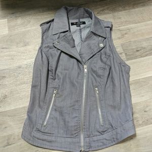 Gray denim vest